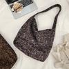Suede Leopard Print Tote Bag With Large Capacity For Casual Daily Use