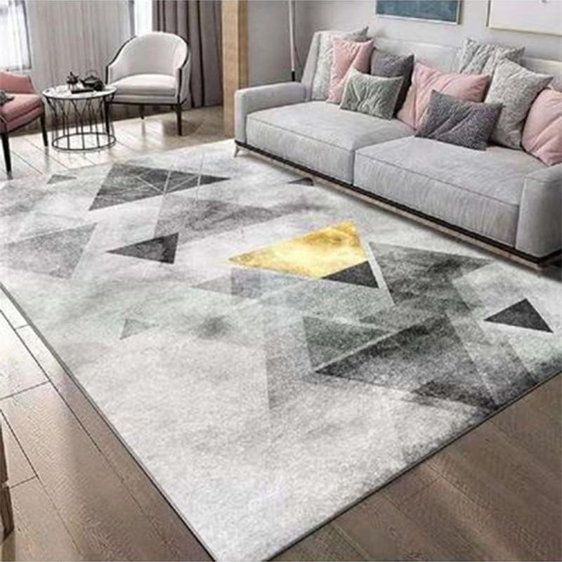 Living Room Geometric Carpet Floor Mat Modern Black Fashion Lines Living Room Carpet