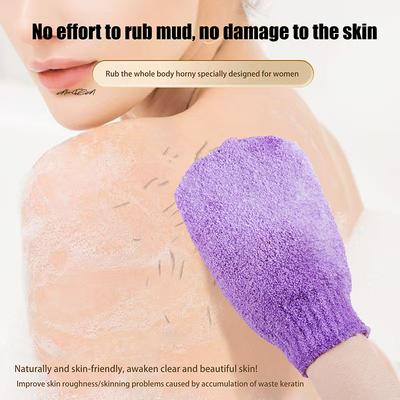 1Pc Exfoliating Bath Gloves - Moisturizing Spa Skin Scrubber Back Scrub Shower Wash Cloth Body Massage Sponge for Skin Care