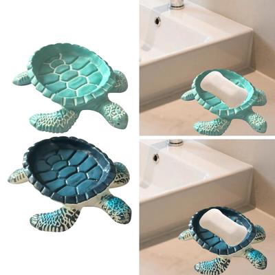 Schildkröten Seifenhalter aus Kunstharz Seifenablage Tablett Seifensparer Trocken halten Sauber Aufbewahrungsbox Organizer Selbstentwässernd für Dusche Hotel Toilette