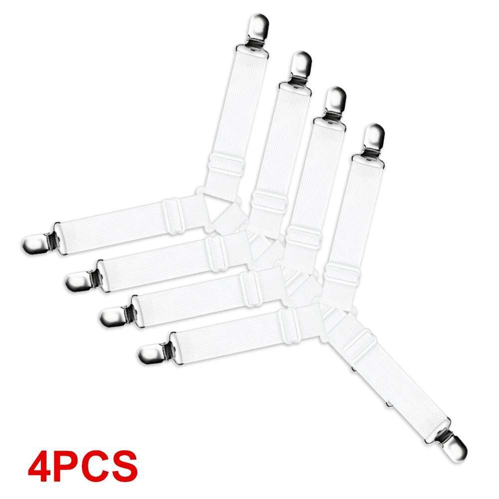 

4Pcs/Set Adjustable Bed Sheet Grippers Belt Fastener Bed Sheet Clips Mattress Cover Blankets Quilt Holder Organize Gadgets