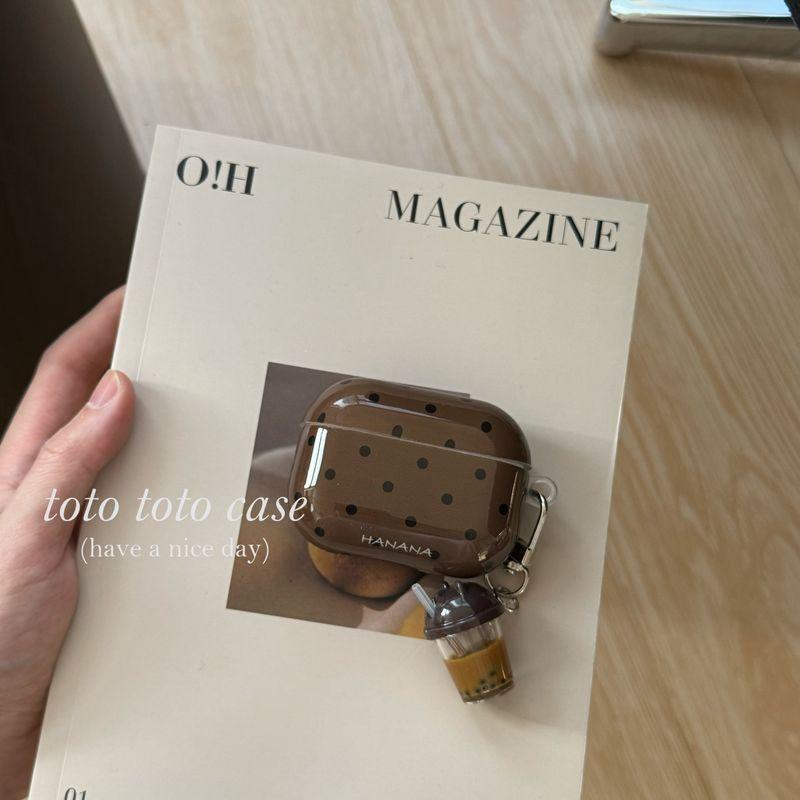 

Подходит для Apple 3-го поколения Защитный чехол Жемчужная подвеска Airpods 1/2 поколения Новое поступление Airpodspro 2 Ударопрочный Нишевый стиль Чехол для наушников Apple Airpods Pro Shell + pearl milk tea pendant