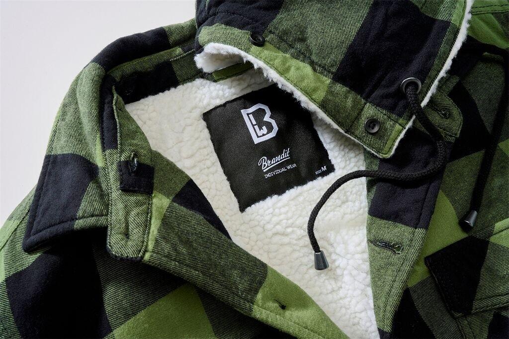 Winter Jacket Brandit Lumberjacket Hooded Black/olive