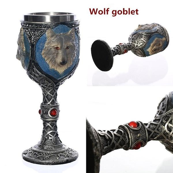 

3D готический кубок с черепом, двухслойный, из нержавеющей стали, интерьерный череп, дизайн дракона, бар, вечерние, домашний бокал для вина, 200 мл