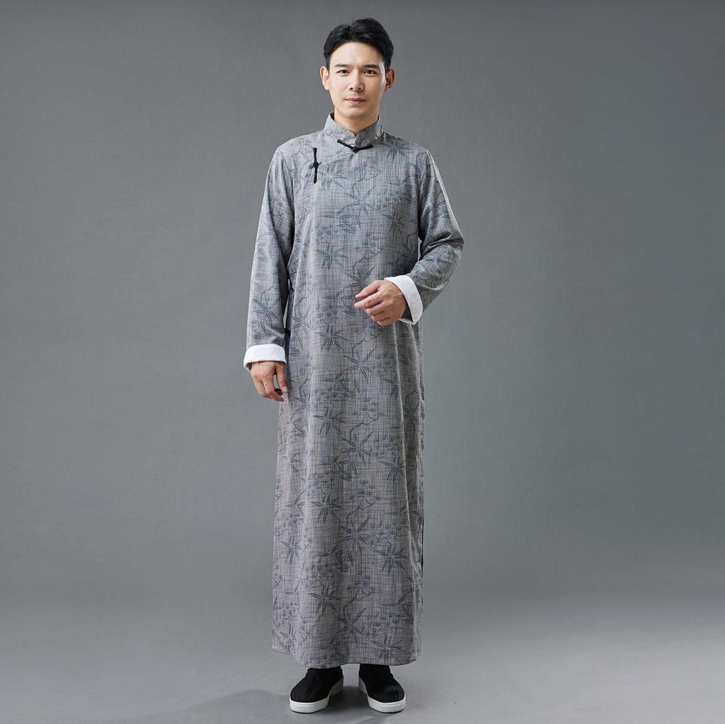 Neuer Chinesischer Stil Froschknopf Stehkragen Tang Anzug Jacquard Robe