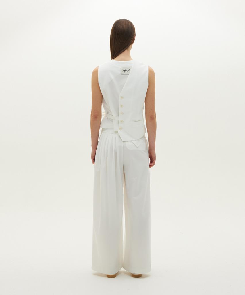 Meuameu Layered Pin Tuck Slacks