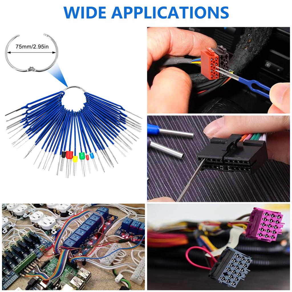 1 Set Stainless Steel Car Terminal Disassembly Kit Tool Wire Pin Removal Set Automobile Stylus Connector Puller Repair Tooling
