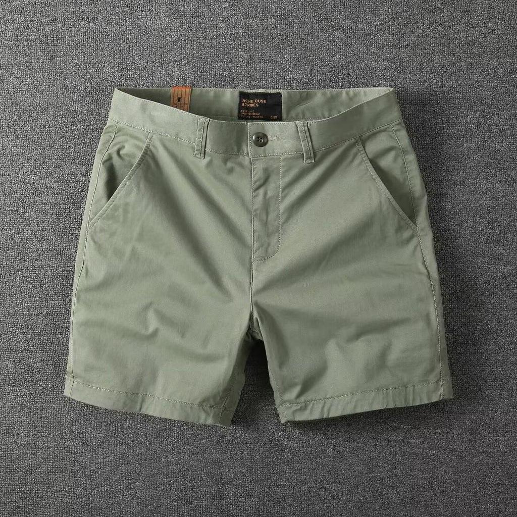 Pantaloni scurți de plajă pentru bărbați, de vară, casual, slim, drepți, de lucru, culoare solidă, ușor elastici, cu trei puncte