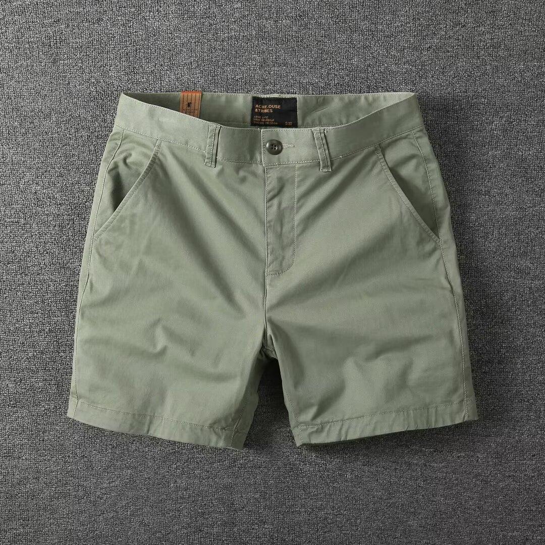 Herren Sommer Casual Slim Straight Arbeitsshorts Unifarben Schön Leicht Elastisch Dreiviertel Strandhosen 38 grün