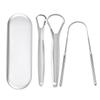 1/3/4pcs Premium Metal Tongue Scraper Cleaner for Adults & Kids Portable Stainless Steel Tongue Scrapers Brushes for Removing