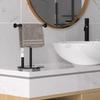 T-Shape Towels Bar Rack For Bathroom Vanity Countertop Black Carbon Steel Stable Free-Standing Towel Bar Vertical  Towel Holder