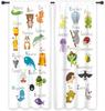 Abc Alphabet Kids Curtains Sheer Pocket Cartoon Animal Baby Boys Bedroom Decor Child Nursery Funny Learning Educational Fabric