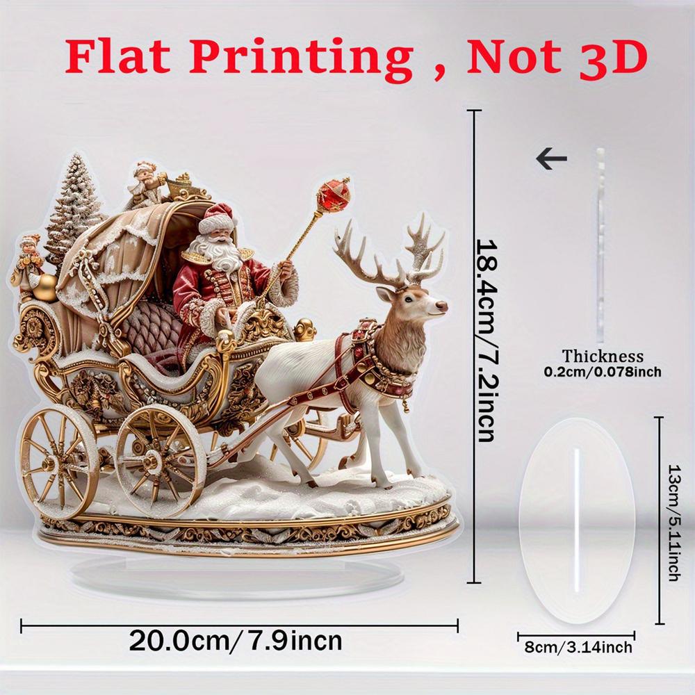 

Декор для рабочего стола «Олень Санта-Клауса», 2D акриловое настольное украшение, домашние рождественские украшения, сувениры для праздничной вечеринки, реквизит для создания атмосферы