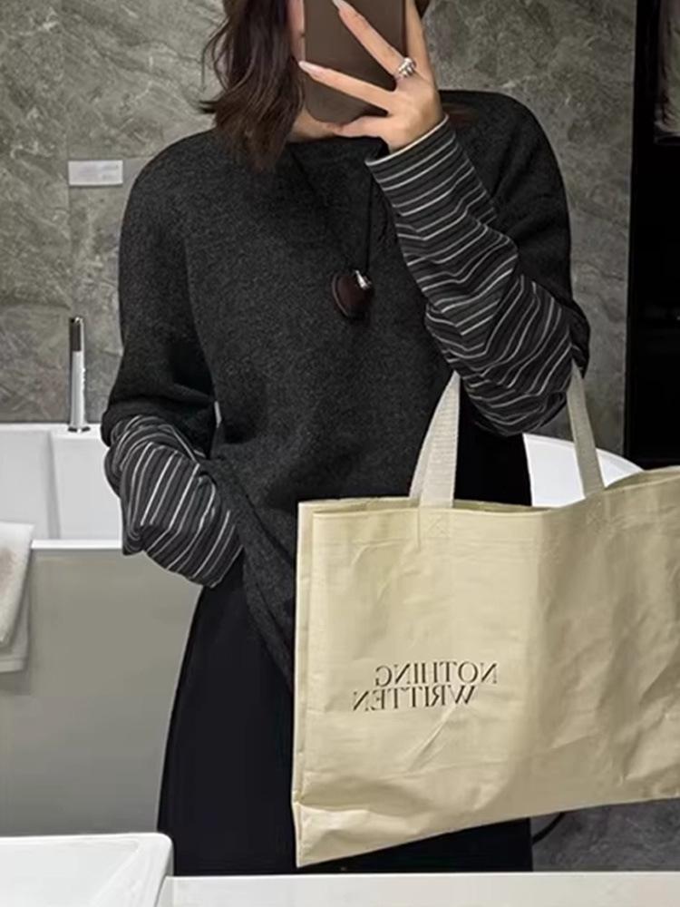 Women's Thermal Fleece Patchwork Long Sleeve Top for Autumn/Winter