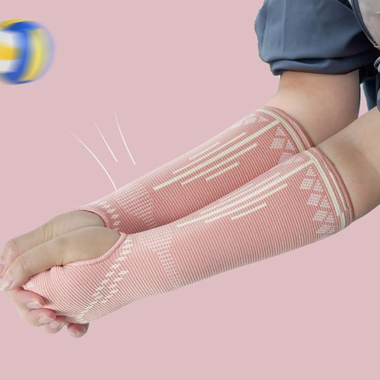 1 Pair Sports Wristband Stretchy Breathable Sweat Absorbing Wrist Compression Sleeve Men Women Volleyball Basketball Tennis Knitted Wrist Brace