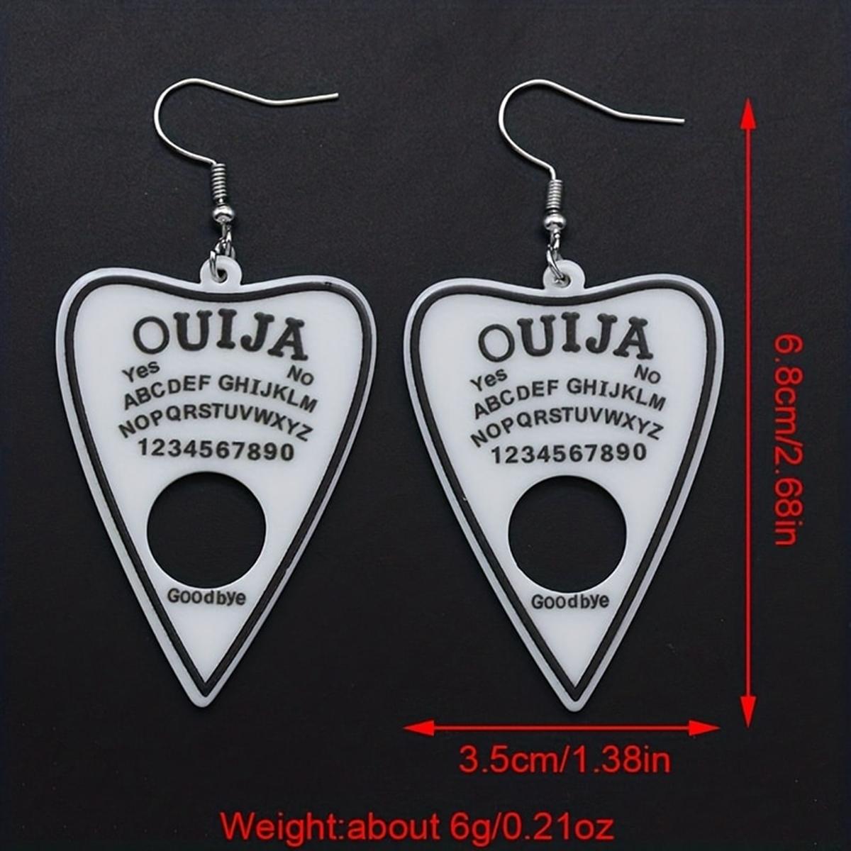 

Готическая доска для спиритических сеансов, черные серьги-капли с белым алфавитом, креативный подарок для вечеринок для женщин и девочек