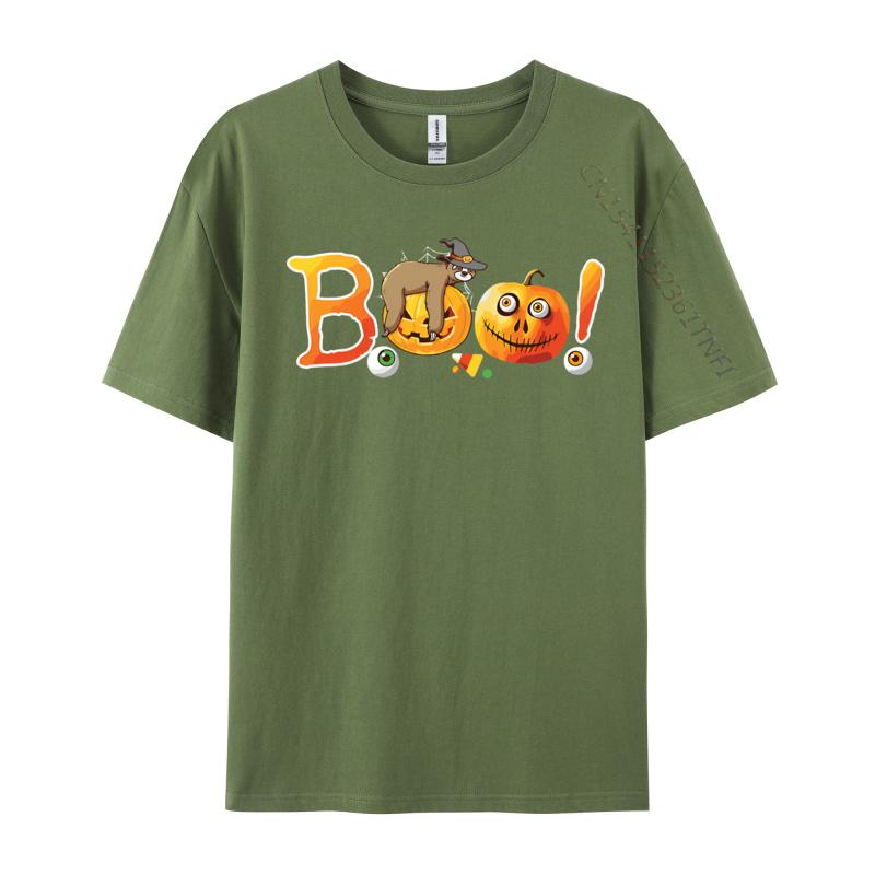 Clothing Funny Halloween Boo Sloth Pumpkin T Shirts Unisex Tee Shirts Graphic Unisex Tops Tees Clothes Retro Cotton