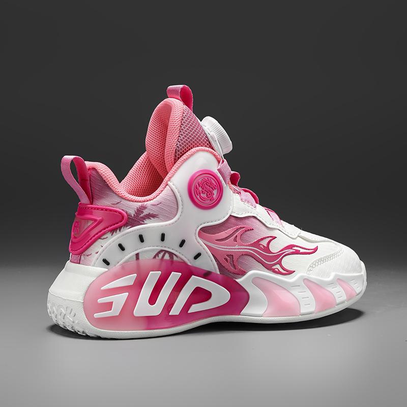 28-40 Children's Large Size Anti Slip Wear-resistant Convenient and Fashionable High Top Basketball Shoes Sports Shoes, White Shoes