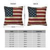 Us Flag Vintage Square Pillowcase Polyester Linen Velvet Printed Zip Decorative Bed Cushion Case 45X45