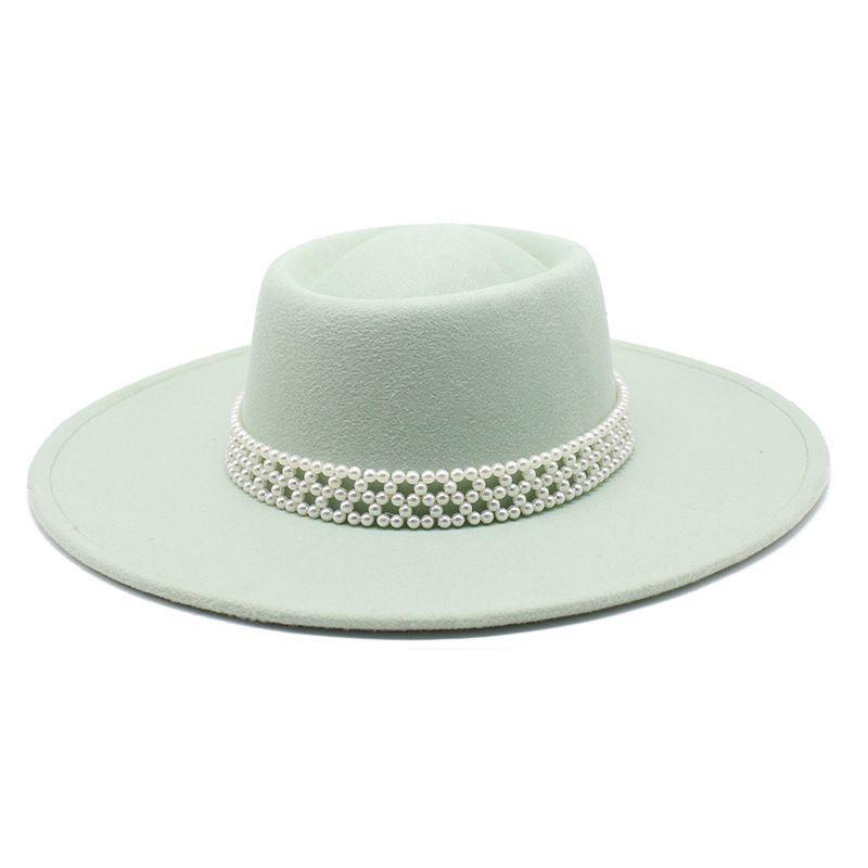 New Autumn and Winter Hepburn Style Dome Concave and Convex Top Big Brim Female British Men Woolen Felt Hat Cashmere Top Hat Hat