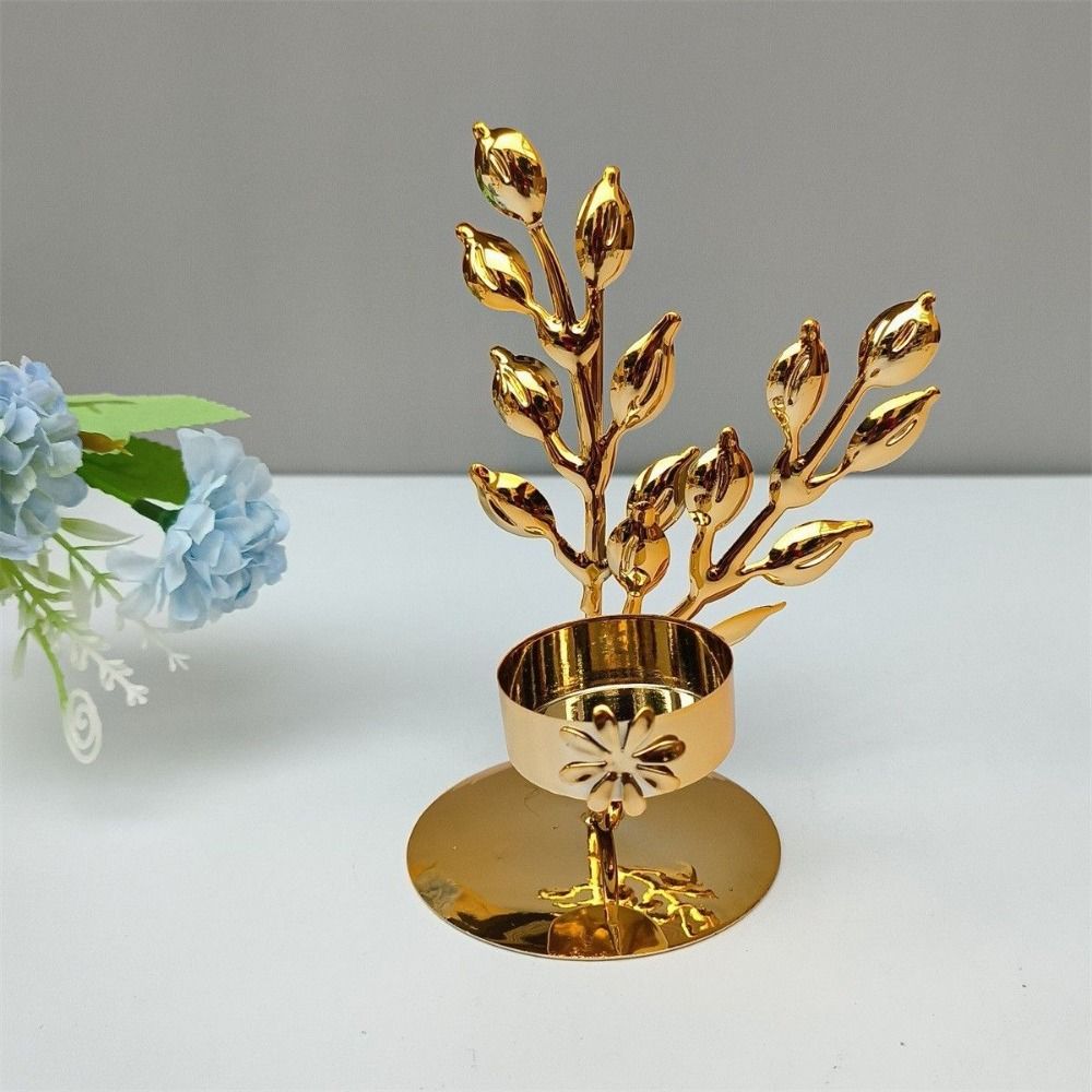 Exquisite Nordic Candle Holder Light Luxury Metal Candlestick Ginkgo Candle Holder  Living Room
