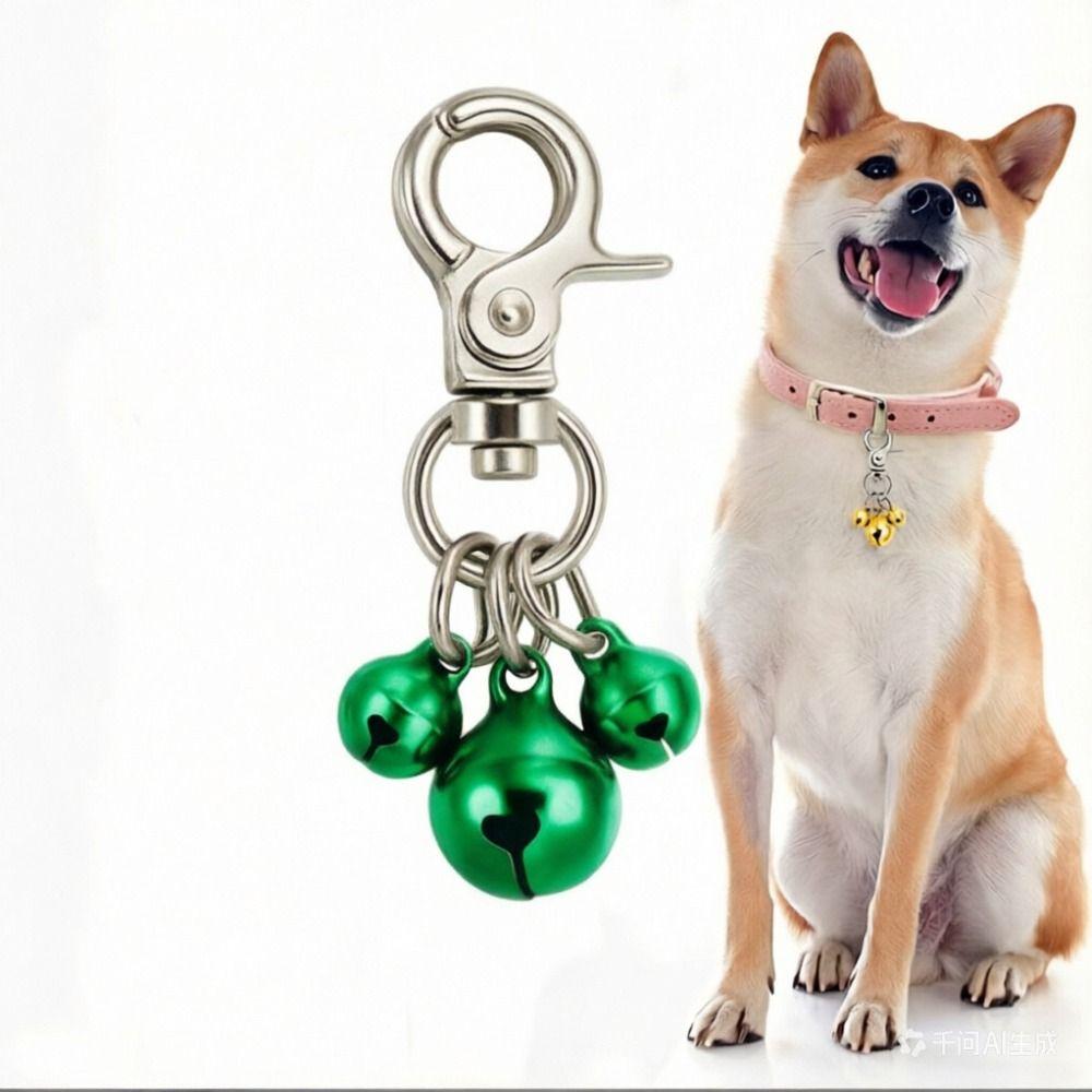 Portable Metal Dog Collar Bell Loud Clear Sound DIY Snap Clip Bell Jingle Bell Pet Pendant Bell Puppy Training