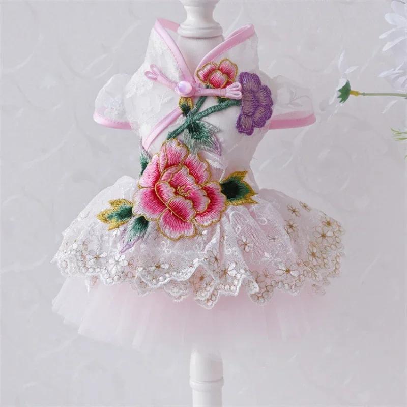 

Pet Clothes Summer Dog Dress Chinese New Year Cat Puppy Small Dog Costume Yorkie Pomeranian Poodle Bichon Schnauzer Dog Clothing XXL білий