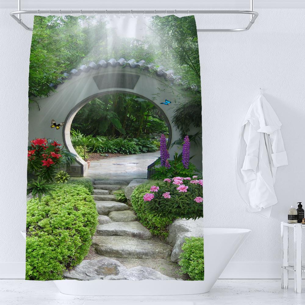 

1 Pcs Forest Pattern Polyester Material Shower Curtain Waterproof Fabric, Partition Curtain For Bathroom,Home Decoration Curtain W60H190(CM)-1 Pcs