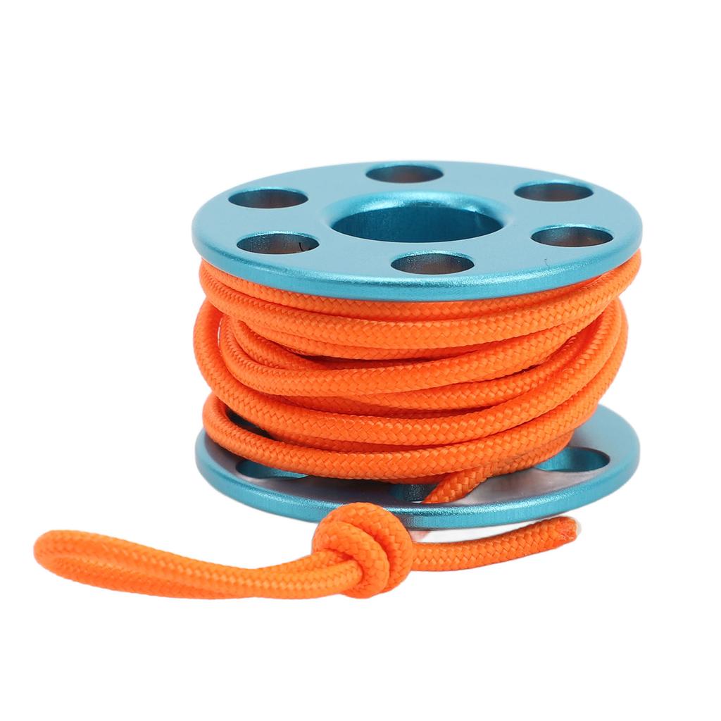 Scuba Diving Finger Reel Aluminum Alloy Mini Finger Spool Reel Pendant with Glow in The Dark Nylon Guide Line for