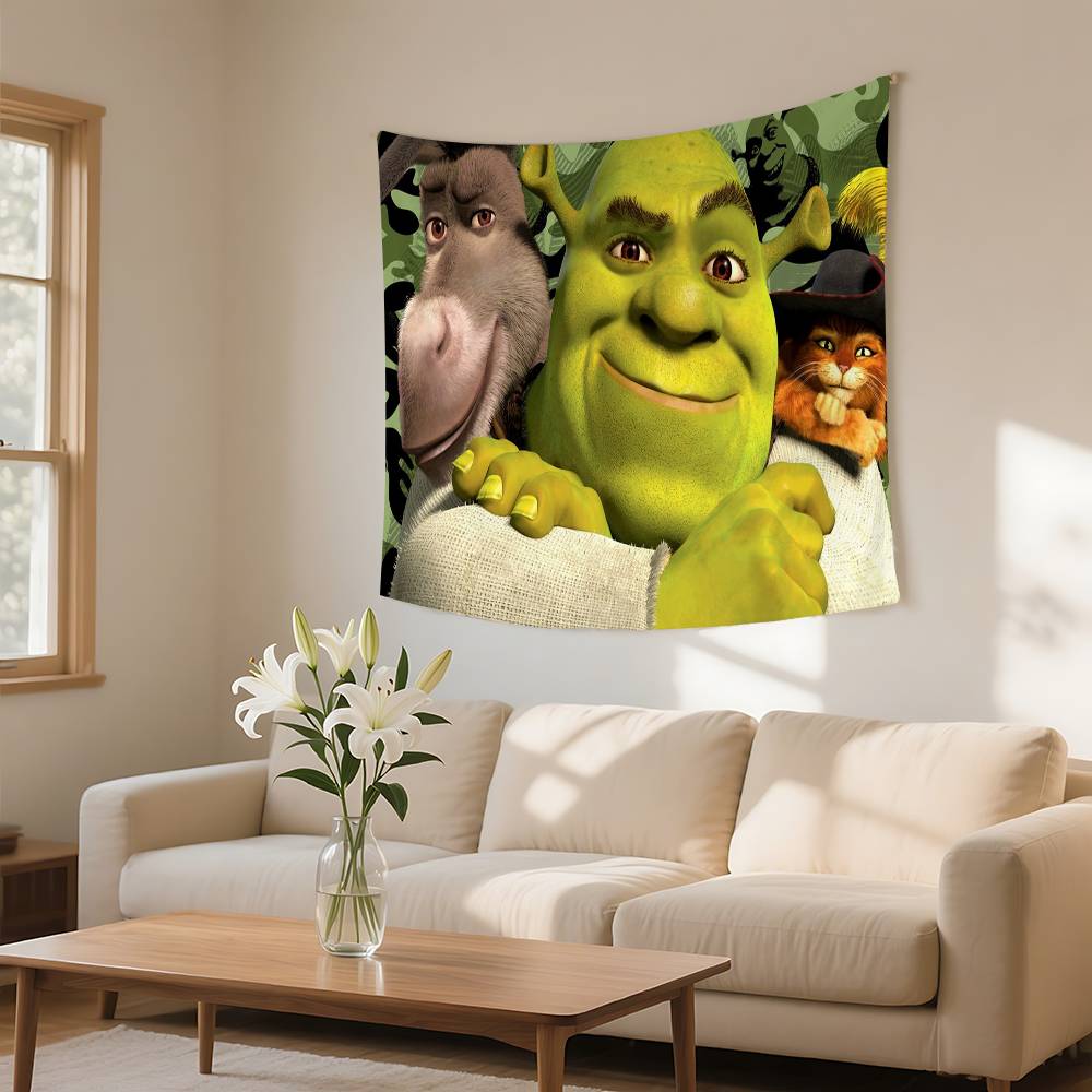 Funny Movie Sshrek Tapestry Wall Hanging Tapestry Art Deco Blanket Curtain Hanging At Home Bedroom Living Room Decor