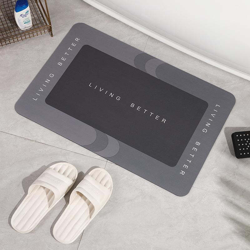Oval Home Bathroom Diatom Mud Floor Mat Balcony Kitchen Absorbent Non-slip Mat Door Entry Square Door Mat
