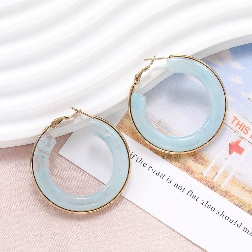 Advanced Sense Hoop Ear Buckle Exaggeration Ear Needle Dangle Earrings Hoop Earrings  Gifts