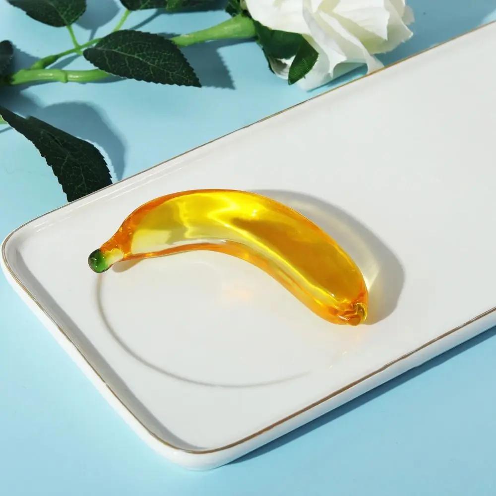European-style Cute Crystal Fruit Figurine Cartoon Mini Simulation Banana Ornaments Handmade Desktop Fruit Ornaments Living Room