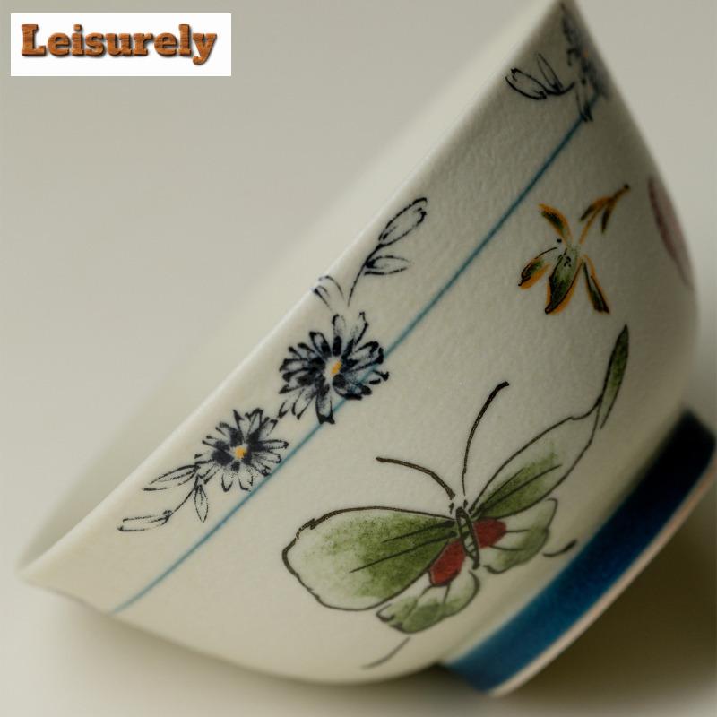 2 Stück/Los Schmetterlingsorchidee Teetasse Boutique Teeschale Einzelne Tassen Teeverkostung Meditationsbecher Chazhan Meistertassen Teegeschirr Handwerk 65ml