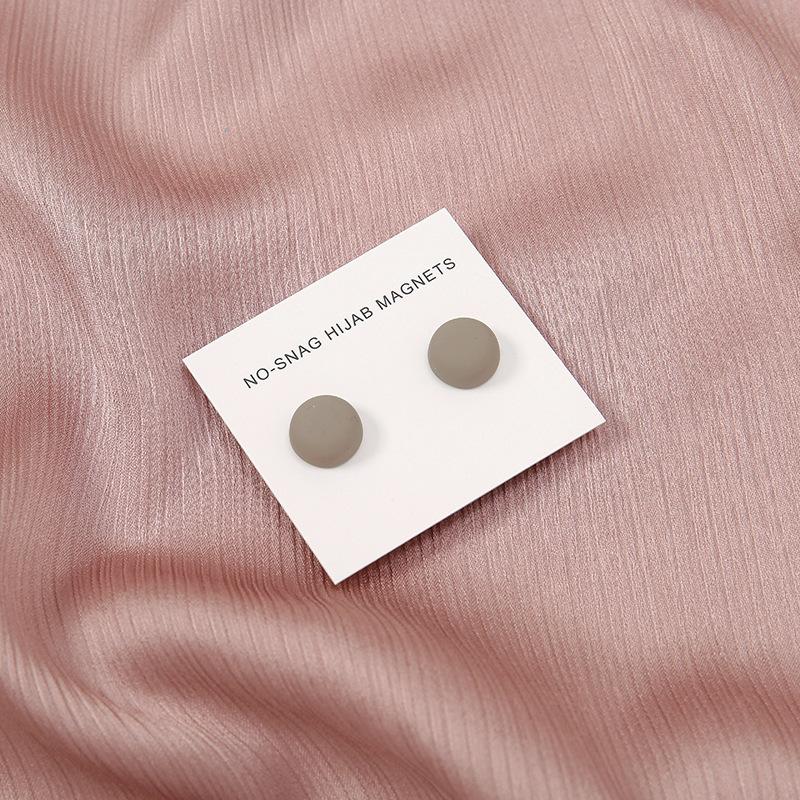 Fashion Matte Silk Scarf Hijab Magnetic Brooch Hijab Round Clip For Women Shawl Muslim Strong Magnetic Button Turban Accessories