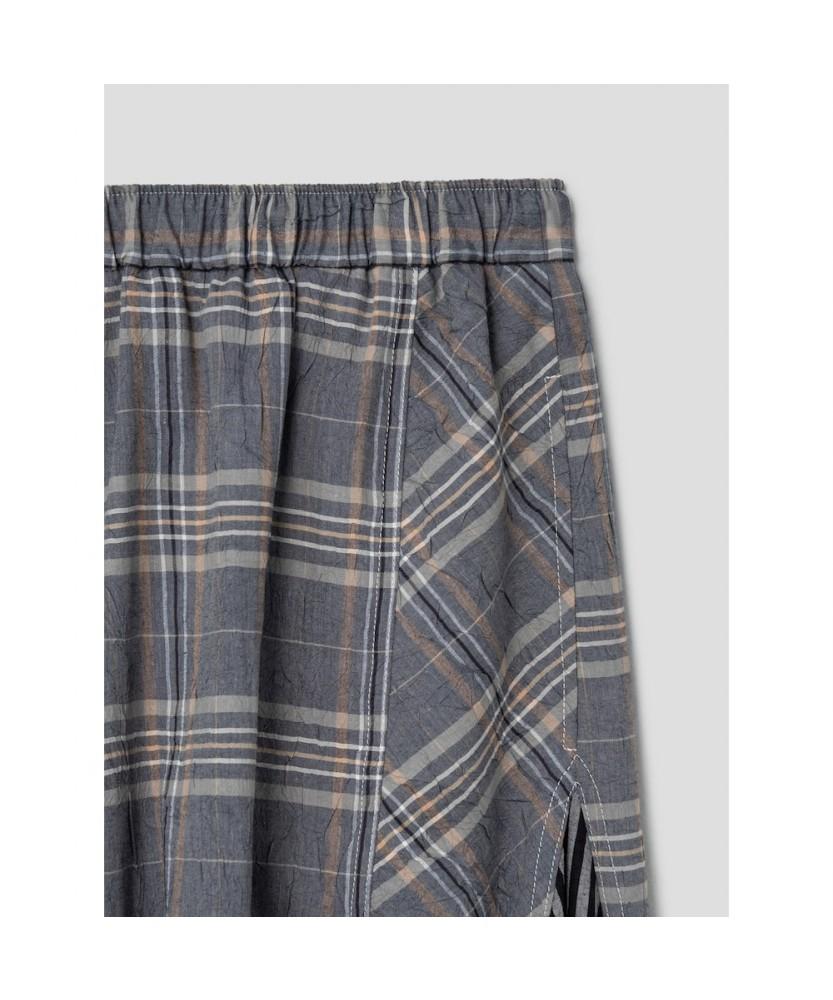 Anggae Checkered Skirt Pants Light Gray