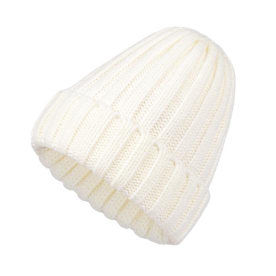Women Winter Hat Solid Color Thick Warm Knit Hat Brimless Ribbed Breathable Hat with Good Elasticity Headwear