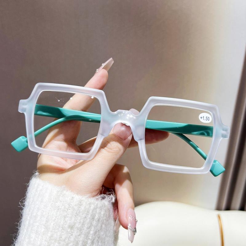 Fashion Square Large Frame Blue Light Blocking Reading Glasses Retro Unisex Presbyopia Eyewear +2.5 Far Sight
