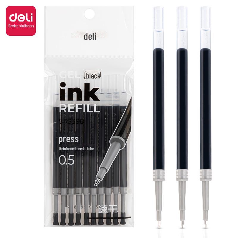 

10 стержней для гелевых ручек 0,5 мм – с иглами и пулевидными наконечниками, чернила на водной основе 0.5mm