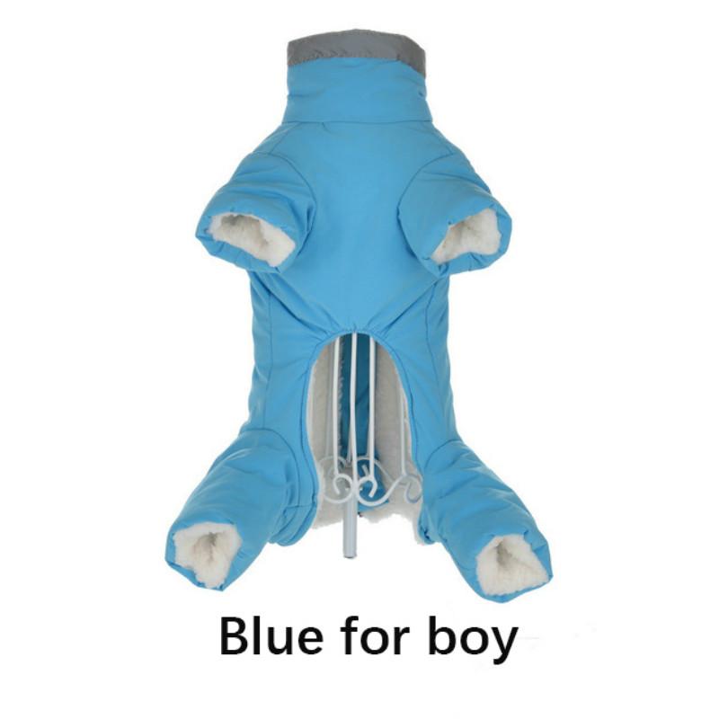 Dog Coat Winter Overalls for Dogs Warm Waterproof Pet Jumpsuit Trousers Male/ Female Dog Reflective Small Dog Clothes Apparel Puppy Down Jacket