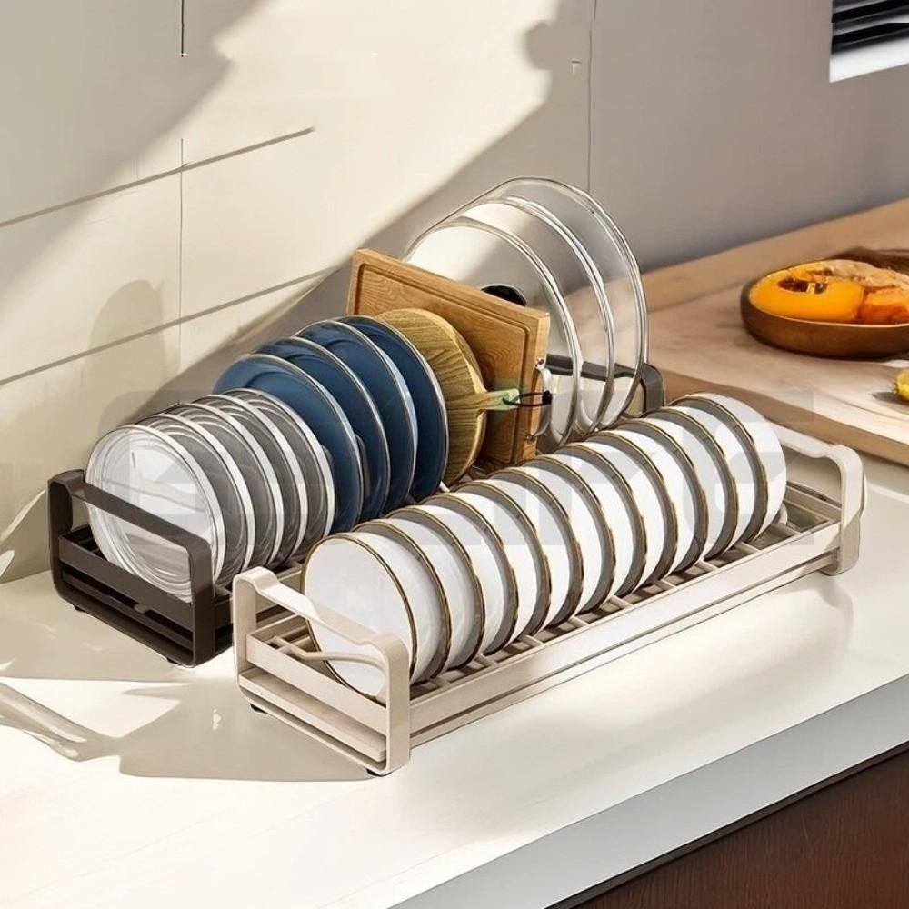Prostorově úsporný výsuvný odkapávač na nádobí Vestavěný kuchyňský zásuvkový regál Stojan na odkapávání misek Kuchyňská skříňka
