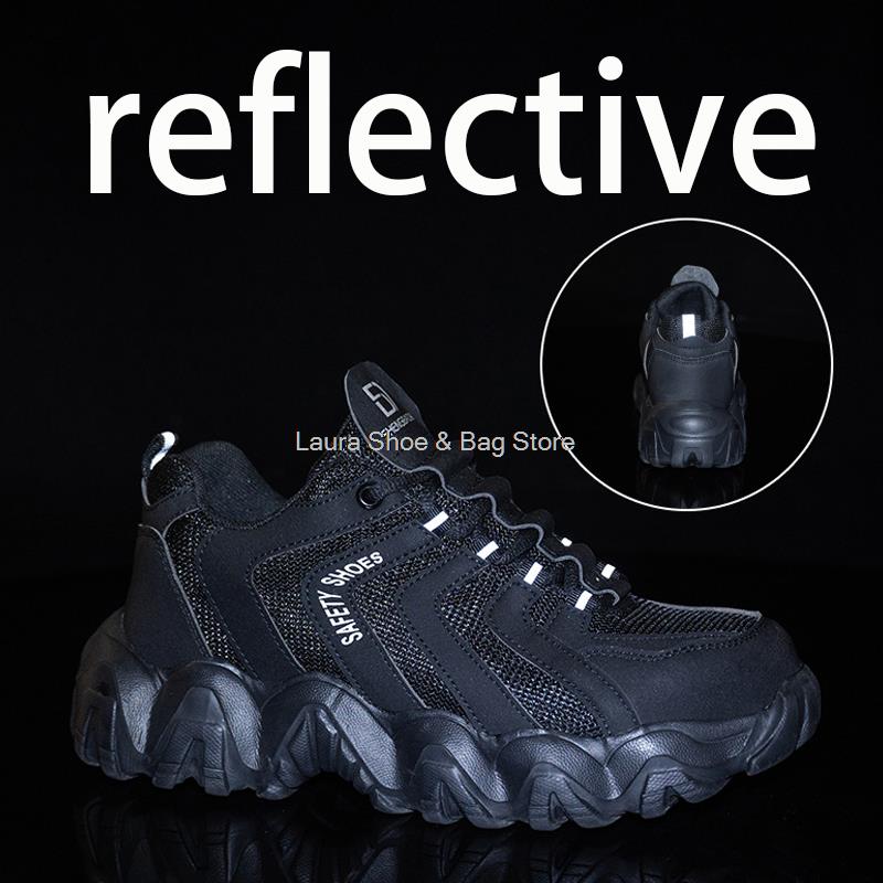 Fashion Platform Safety Shoes Men Women Steel Toe Sneaker Puncture Proof Work Safety Boots Man Construction Work Shoes Breathable 35-48