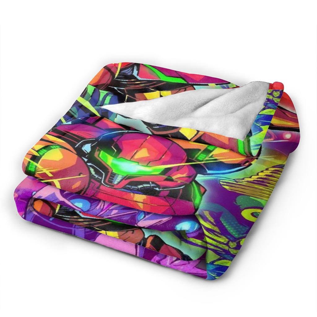 Metroids Hero Game Blankets Flannel Vintage Breathable Throw Blanket for Bed Sofa Winter