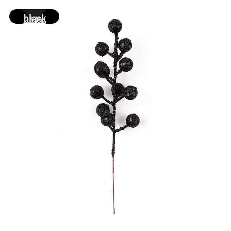 Shiny Christmas Fruit Picks & Glitter Berry Branches for Tree & Wreath Decor