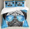 Cartoon Pug Dog Comfortable Duvet Quilt Cover Pillowcase Bedding Set Children Bedroom Decoration Home Textile
