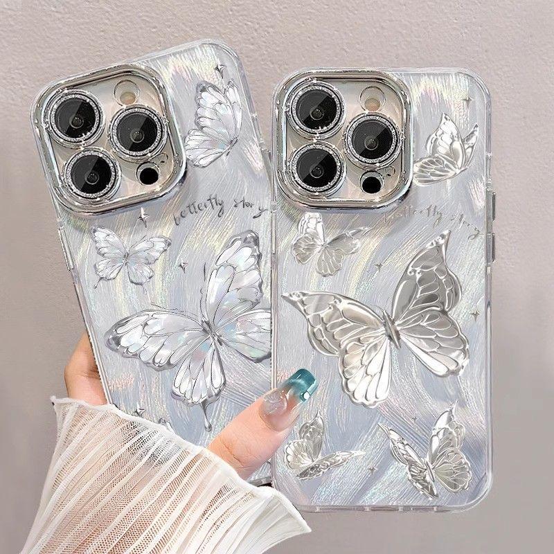 Japanese and Korean Girl Dreamy Butterfly Suitable for Apple 16promax15 14 Mobile Phone Case Advanced Protective Case