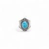 Natural Larimar Statement Ring: 925 Sterling Silver