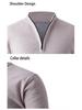 Men's Fleece-Lined Half-Zip Stand-Up Collar Knit Pullover for Autumn/Winter
