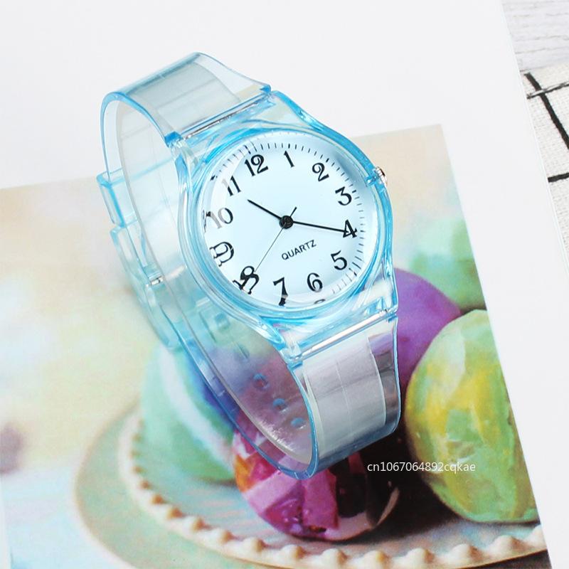 Casual Fashion Women Lady Silicone Jelly Quartz Watch Women Lovely Wristwatch Transparent Summer Candy Color Student Clock