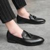 Man Wedding shoes slip on Dress Moccasins Boat Shoes Top Quality Tassel Loafers Men Casual Shoe black Leather Men Shoes